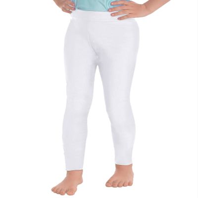 JEATHA Youth Girls' Athletic Dance Leggings Kids Solid Compression Pants Running Active Yoga Tights White 8 Years