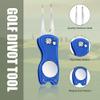 Mile High Life 4 Pieces Golf Divot Repair Tool w Magnetic Golf Ball Marker | All Metal Foldable Divot Tool w Pop-up Button | Golf Club Holder | Golf Accessories for Men (2 Black,2 Blue) view 2