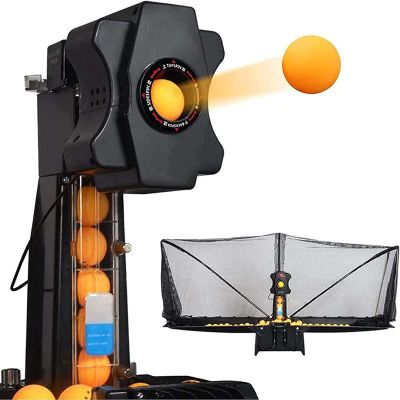 UZIAH Table Tennis Robot, 50W S6-PRO Automatic Ping-Pong Ball Serving Machine with 9 Different Spin Balls Table Tennis Robots + Practice Training Recycle Net