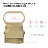 EZshoot Red Green Dot Gun Sight Scope Reflex Sight with 4 Adjustable Reticles Holographic Optic Khaki with 20mm Rail Mount view 2