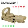 EZshoot Red Green Dot Gun Sight Scope Reflex Sight with 4 Adjustable Reticles Holographic Optic Khaki with 20mm Rail Mount view 3