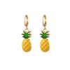 Pingyongchang Pineapple Earrings Necklace for Women Yellow Ruit Green Leaf Pineapple Earings Pendant Necklace Cute Fashion Dangle Necklace Jewellery Set-D view 3