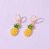Pingyongchang Pineapple Earrings Necklace for Women Yellow Ruit Green Leaf Pineapple Earings Pendant Necklace Cute Fashion Dangle Necklace Jewellery Set-D view 4