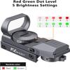 EZshoot Red Green Dot Gun Sight Scope Reflex Sight, 4 Adjustable Reticles Holographic Optic Grey with 20mm Rail Mount view 3