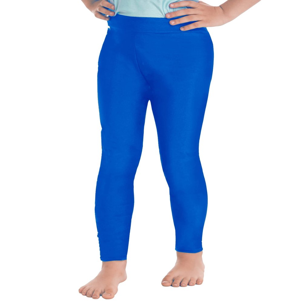JEATHA Youth Girls' Athletic Dance Leggings Kids Solid Compression Pants Running Active Yoga Tights Royal Blue 10 Years
