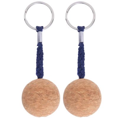 Floating Keyring Wooden Balls Key Hoop fl-Oat Keyring Wooden Cork Keyring, Buoyant Cork Keychain, fl-Oat Sailing Boat Canoe Water Sports Accessories, Very Practical and Popular(1 4in)(Black)