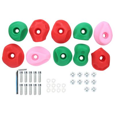 10PCS Climbing Holds for Kids , Rock Wall Climbing Kit with Hardware for Indoor and Outdoor Climbing Wall , Pastel Color , Wall Climbing Stones Kit Rock Climbing Holds for Indoor Outdoor Climbing