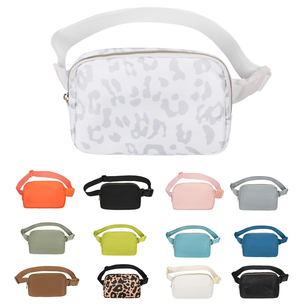 VOROLO Fanny Pack For Women And Men Crossbody Bag Belt Bag with Adjustable Strap Graduation Gifts Leopard White