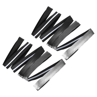 PATIKIL 5.9ft Racket Overgrip with Damping Ridges, 2 Pack PU Grip Tape Non-Slip Absorbent for Tennis Badminton Fishing Rod, Silver Tone