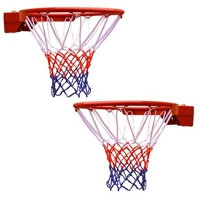 THUNDERBAY Reinforced Heavy Duty Breakaway Wall Mounted Basketball Rim,18 inch Double Spring Flex Rim Goal Replacement for Indoor Outdoor Walls(2 Pack)