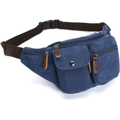 RMENST Fanny Packs for Women Men, Waist Pack with Adjustable Strap, Canvas Waist Pack for Outdoors/Traveling/Running/Hiking/Cycling (Color : D, Size : 19cm*7cm*16cm)