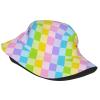 Pastel Pink Tartan Plaid Cute Bucket Hat for Women Mens Summer Casual Funny Art Fisherman Cap Lightweight Packable Travel Beach Fishing Sun Hats for Outdoor view 2
