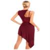Hedmy Womens Adult Modern Contemporary Dancewear Lyrical Ballet Latin Dress Figure Ice Skating Dance Costume Burgundy Small view 4