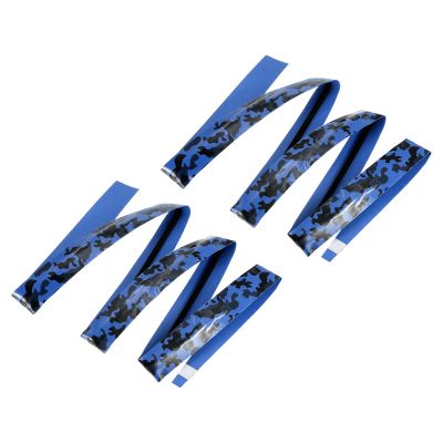 PATIKIL Racket Overgrip with Damping Ridges, 2 Pack PU Grip Tape Non-Slip Absorbent Camo Pattern for Tennis Badminton Fishing Rod, Blue