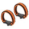 PATIKIL Survival Paracord Bracelets, 2 Pack Braided Parachute Bracelet with Plastic Buckle Party Favors Camping Gifts Outdoor Wraps for Men, Black, Orange view 1