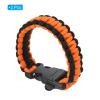 PATIKIL Survival Paracord Bracelets, 2 Pack Braided Parachute Bracelet with Plastic Buckle Party Favors Camping Gifts Outdoor Wraps for Men, Black, Orange view 3