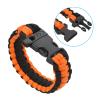 PATIKIL Survival Paracord Bracelets, 2 Pack Braided Parachute Bracelet with Plastic Buckle Party Favors Camping Gifts Outdoor Wraps for Men, Black, Orange view 4