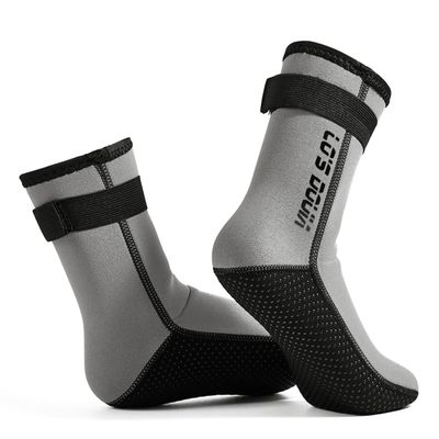 Lo's Douia Swiming Neoprene Socks 3mm Wetsuit Socks Thermal Anti-Slip Water Booties for Men Diving Surfing (Gray, XS)