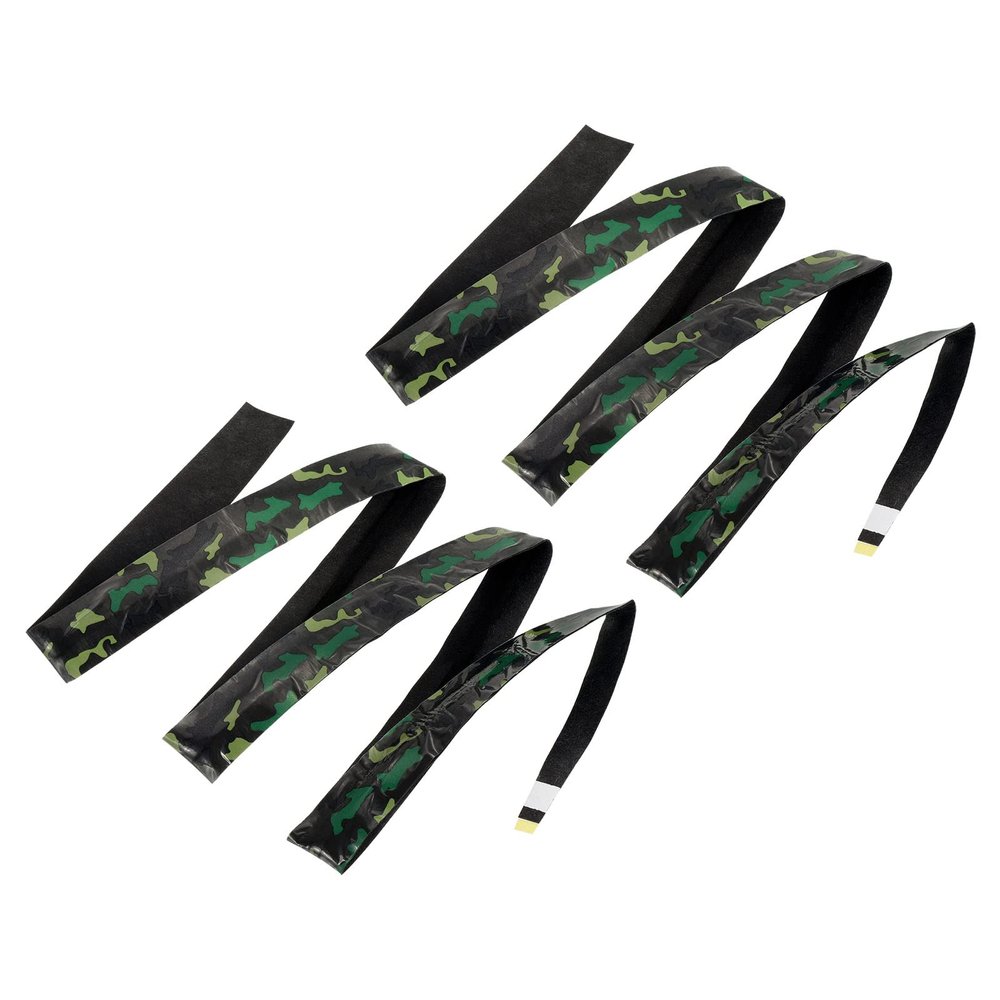 PATIKIL Racket Overgrip with Damping Ridges, 2 Pack PU Grip Tape Non-Slip Absorbent Camo Pattern for Tennis Badminton Fishing Rod, Black