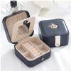 ArtsPavilion Jewelry Travel Case with Mirror,Small Travel Jewelry Organizer, Portable Jewelry Box Travel Mini Storage Organizer for Rings Earrings Necklaces Gifts Blue view 1