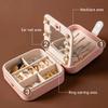 ArtsPavilion Jewelry Travel Case with Mirror,Small Travel Jewelry Organizer, Portable Jewelry Box Travel Mini Storage Organizer for Rings Earrings Necklaces Gifts Blue view 3