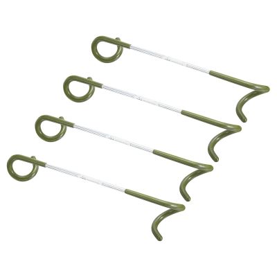 PATIKIL Camping Lantern Hook Hanger, 4 Pack Camping Equipment Tent Lamp Hook Pole Hanger for Outdoor Hiking, Olive Green