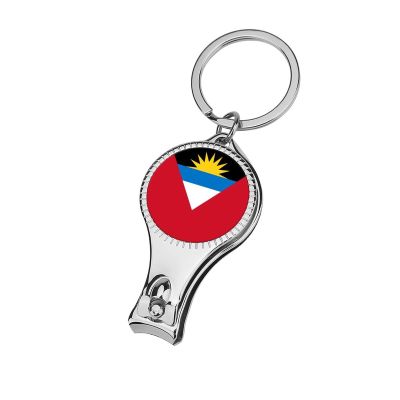 Antigua and Barbuda Flag Nail Clipper Durable Metal Nail Cutter with Nail File with Keychain for Men Women