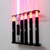 HHUXIUE Lightsaber Wall Mount, Vertical Lightsaber Wall Mount Holder Black Acrylic Display Stand for Most Lightsabers, Heavy Duty Light Saber Wall Mount (Black, 6 Hole) view 2