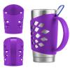 NineFit Basics Silicone Sleeve Holder for 20 oz Tumblers, Vacuum Insulated Coffee Mugs, Purple view 1