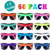 weilaga 60 Pack Sunglasses Bulk for Party favors,12 Neon Sun Glasses with UV400 Protection,Great Gift for Pool &Beach Party,Birthday,Goody Bag Filler,Outdoor Party Supplies for Teens Adults view 2