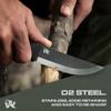 ODENWOLF W-SCANDI Full Tang Survival Knife with Sheath - Stylish Tactical Fixed Blade - Made of D2 Steel - Bushcraft and Camping Knife Survival - Perfect EDC Hunting Knife with TPE Handle view 2