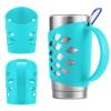 Silicone Sleeve Holder Grip for 20 oz Tumblers, Rambler Handler for 20 oz Tumbler Vacuum Insulated Coffee Mugs Silicone Grip Protective Sleeve Cover With Handle-Blue view 1