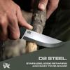 ODENWOLF W-SCANDI Full Tang Survival Knife with Sheath - Stylish Tactical Fixed Blade - Made of D2 Steel - Bushcraft and Camping Knife Survival - Perfect EDC Hunting Knife with TPE Handle view 2