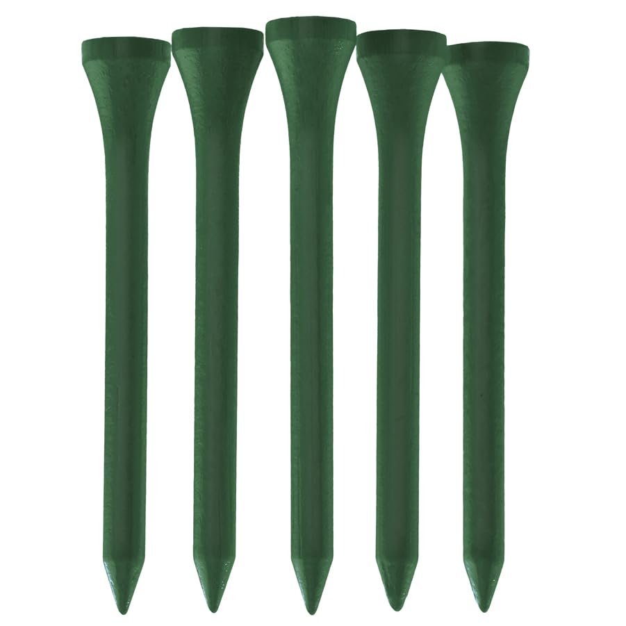 TH Golf Bamboo Golf Tees 70mm | Pack of 50 & 100 | Multiple Colour Options | Premium Eco Friendly Sustainable Durable Bamboo Golf Tees (Dark Green, Pack of 100)