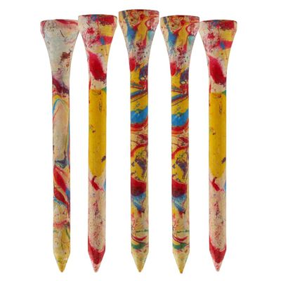 TH Golf Bamboo Golf Tees 70mm | Pack of 50 & 100 | Multiple Colour Options | Premium Eco Friendly Sustainable Durable Bamboo Golf Tees (Tie Dye, Pack of 50)