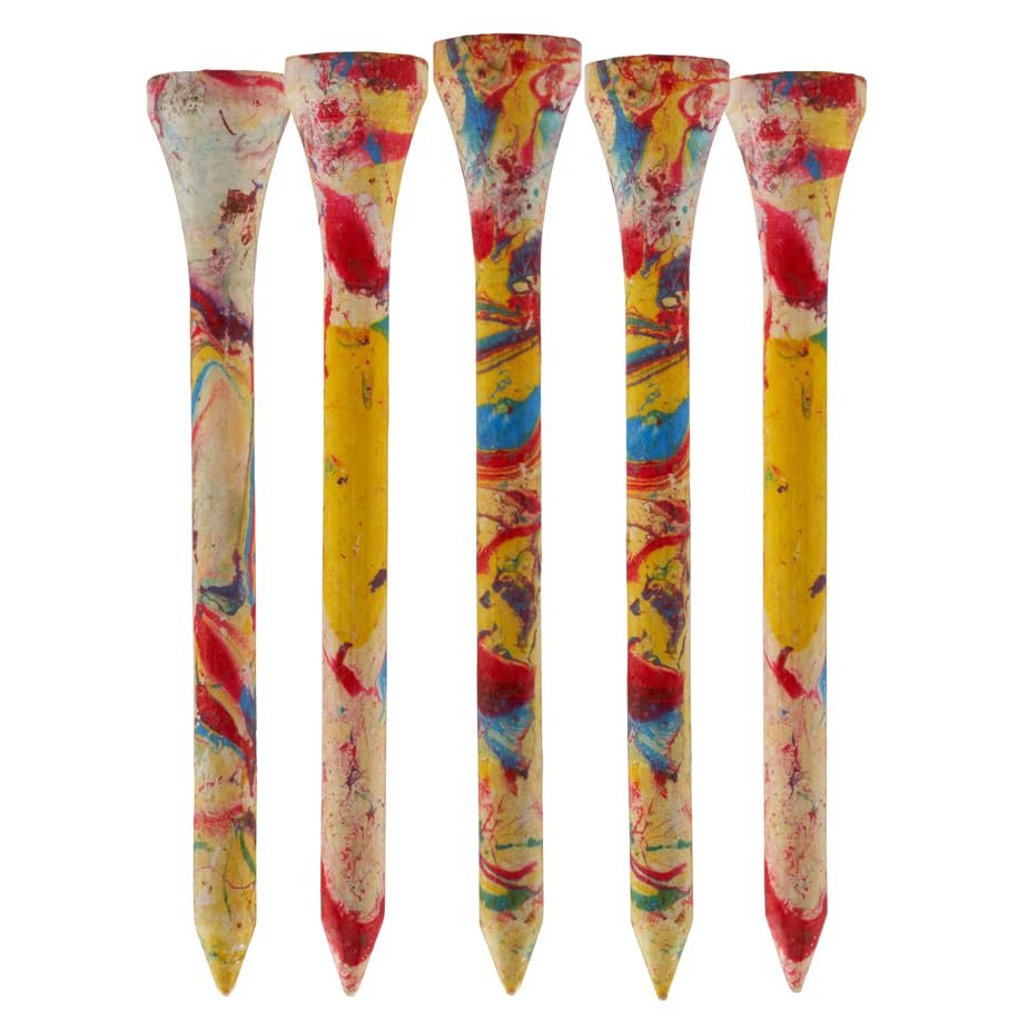 TH Golf Bamboo Golf Tees 70mm | Pack of 50 & 100 | Multiple Colour Options | Premium Eco Friendly Sustainable Durable Bamboo Golf Tees (Tie Dye, Pack of 50)