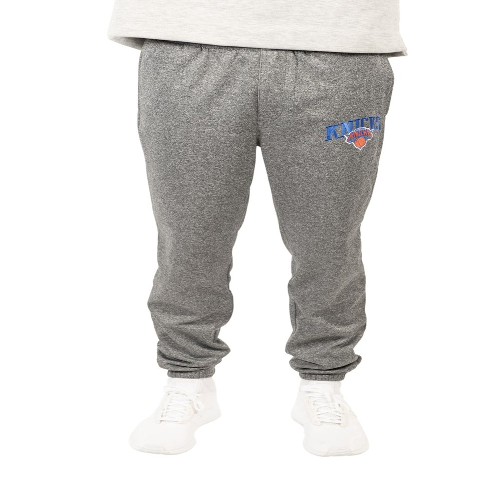 Ultra Game NBA Men's Soft Fleece Active Jogger Sweatpants, New York Knicks, Heather Charcoal, Medium