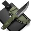 ODENWOLF W-SCANDI Full Tang Survival Knife with Sheath - Stylish Tactical Fixed Blade - Made of D2 Steel - Bushcraft and Camping Knife Survival - Perfect EDC Hunting Knife with TPE Handle view 1