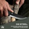 ODENWOLF W-SCANDI Full Tang Survival Knife with Sheath - Stylish Tactical Fixed Blade - Made of D2 Steel - Bushcraft and Camping Knife Survival - Perfect EDC Hunting Knife with TPE Handle view 2