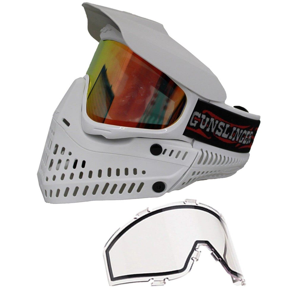 JT Spectra Proflex L.E. Paintball Mask Goggle w/Clear + Fire Thermal Lens - White Gunslinger