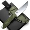 ODENWOLF W-FLAT Full Tang Survival Knife with Sheath - Stylish Tactical Fixed Blade - Made of D2 Steel - Bushcraft and Camping Knife Survival - Perfect EDC Hunting Knife with TPE Handle view 1