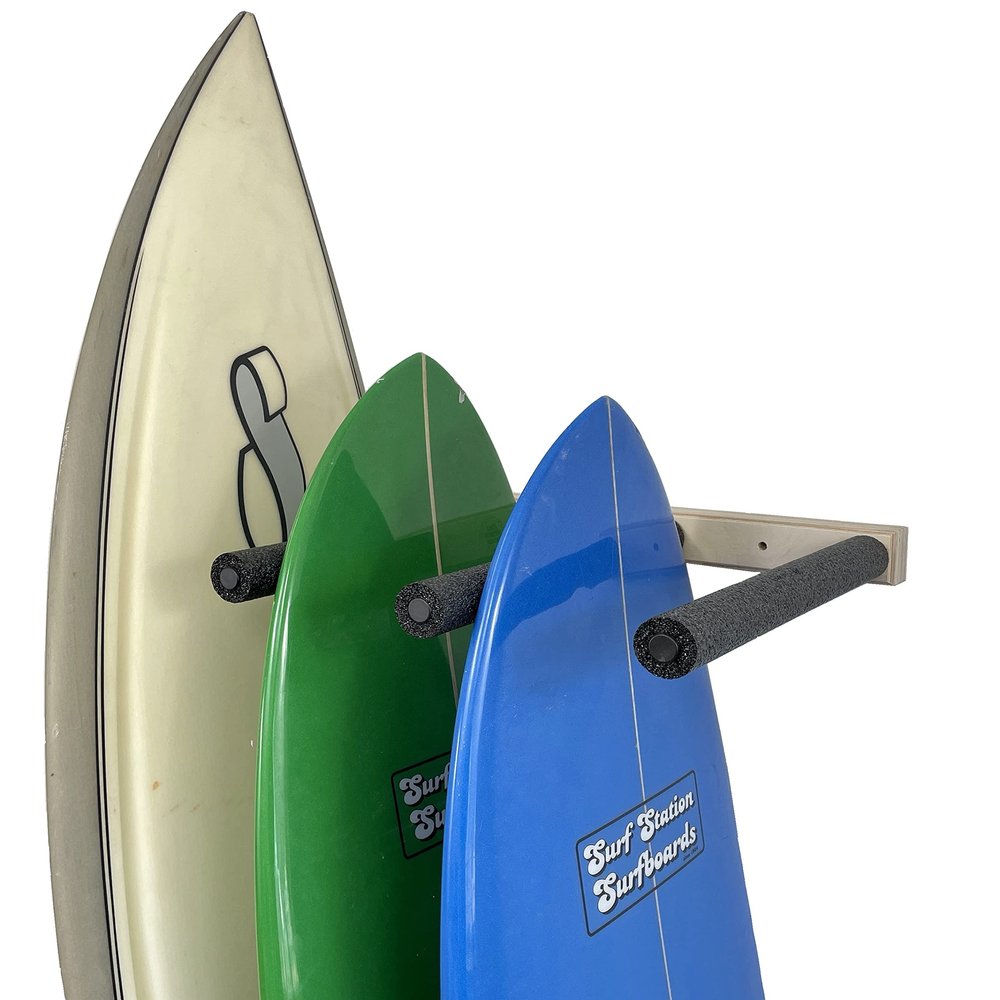 Vertical Surfboard Wall Rack - Holds 3 Boards