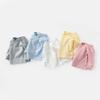 RUKOSU Baby 3-Pack Long Sleeve Side-snap Cotton Shirt Unisex Newborn Girls Boys Kimono Tee Shirts Top White Grey Blue 9 Months view 2