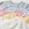 RUKOSU Baby 3-Pack Long Sleeve Side-snap Cotton Shirt Unisex Newborn Girls Boys Kimono Tee Shirts Top White Grey Blue 9 Months view 3