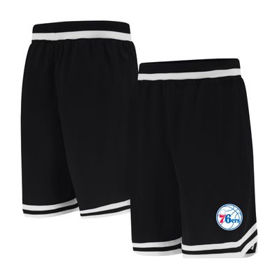Ultra Game NBA Official Mens Supreme Basketball Training Shorts - Unisex, Philadelphia 76ers, Black, Large