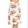 MBJ WB296 Womens Lightweight Floor Length Maxi Skirt L White_Floral view 1