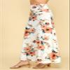 MBJ WB296 Womens Lightweight Floor Length Maxi Skirt L White_Floral view 2