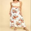 MBJ WB296 Womens Lightweight Floor Length Maxi Skirt L White_Floral view 3