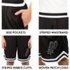 Ultra Game NBA Official Mens Supreme Basketball Training Shorts - Unisex, San Antonio Spurs, Black, XX-Large view 4