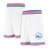 Ultra Game NBA Official Mens Showtime Active Basketball Training Shorts - Unisex, Philadelphia 76ers, White, Medium view 1